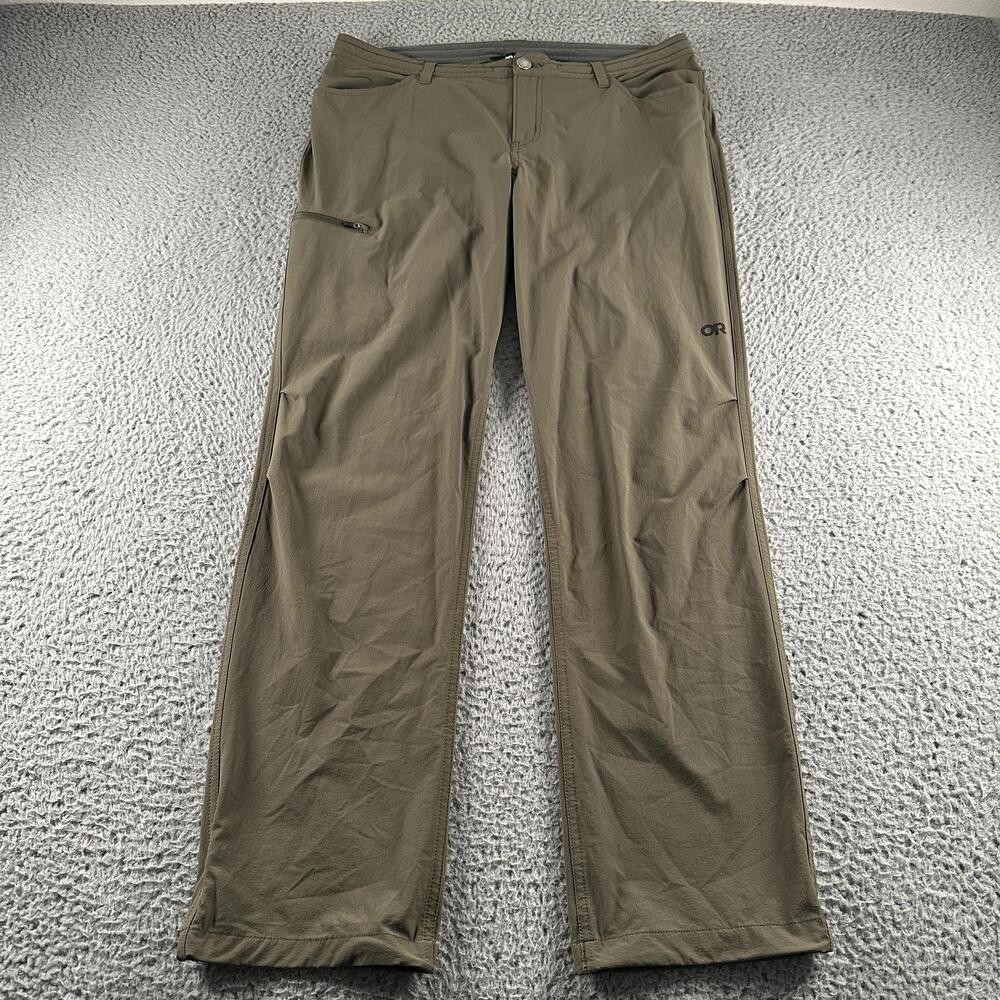 Outdoor Research Ferrosi Pants Womens 14 Green Softshell Hiking Climbing Stretch